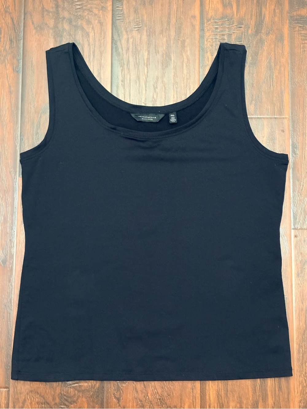 Investments Petites Black Tank Top PXL Sleeveless Made in USA